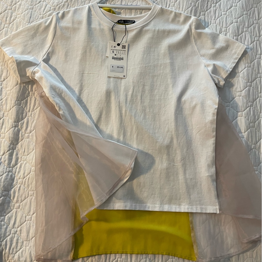 White Zara tee